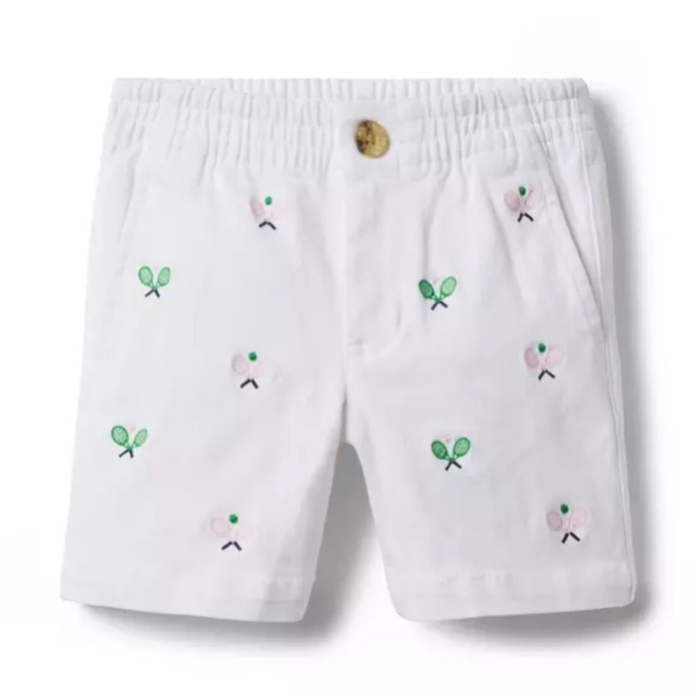 JANIE and JACK girls EMBROIDERED TWILL PULL-ON SHORT